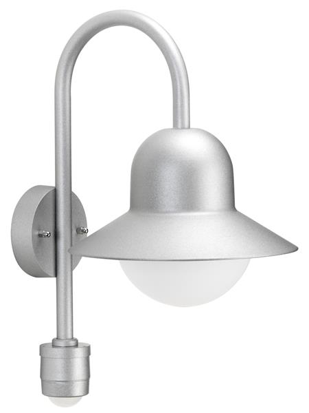 Wandleuchte Typ Nr. 0661 - Farbe: Silber, mit BWM für 1 x Lampe, E27