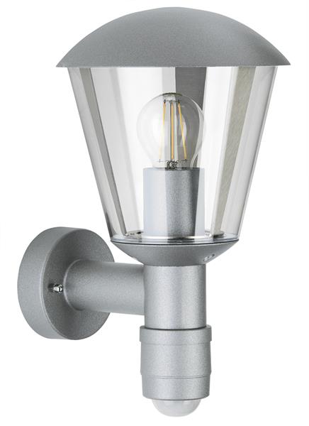 Wandleuchte Typ Nr. 1855 - Farbe: silber, mit BWM, für 1 x Lampe, E27