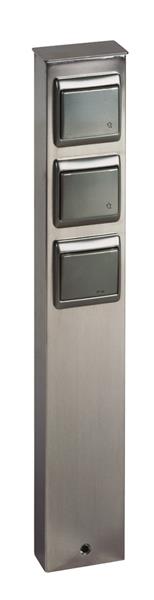 Steckdosensäule Typ Nr. 2107 - 3-fach, Edelstahl