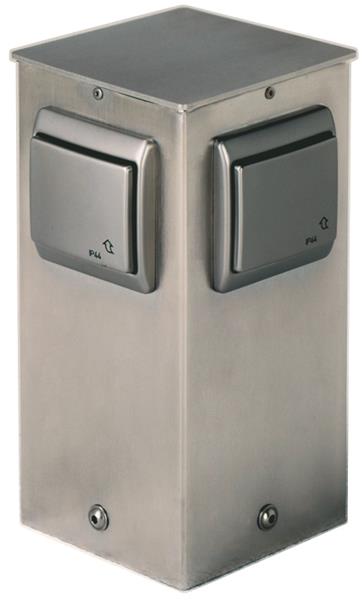 Steckdosensäule Typ Nr. 2119 - 4-fach, Edelstahl