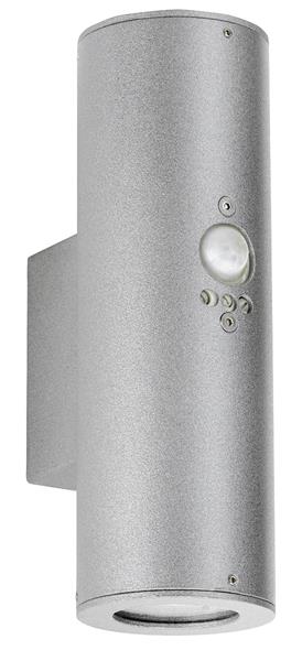 Wandstrahler Typ Nr. 2480 - 2-seitig mit Bewegungsmelder - Farbe: silber 2-seiti