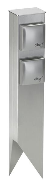 Steckdosenspieß Typ Nr. 3300 Edelstahl/silber - 2-fach, Edelstahl