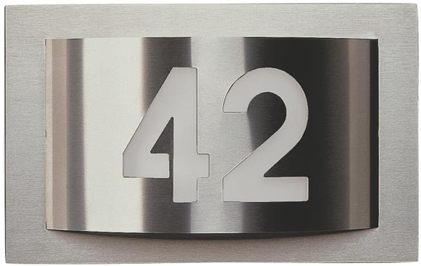Hausnummernleuchte Typ Nr. 6002 - Edelstahl, für 1 Lampe E 27