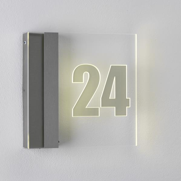 Hausnummernleuchte Typ Nr. 6006 - mit 1 x LED 1 W, 3000 Kund Dämmerungsschalter