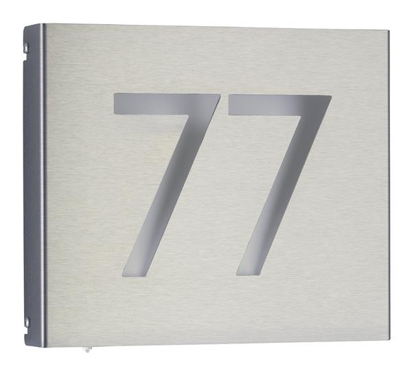 Hausnummernleuchte Typ Nr. 6012 - Edelstahl, 1 bis 2-stellig, mit LED 2 W