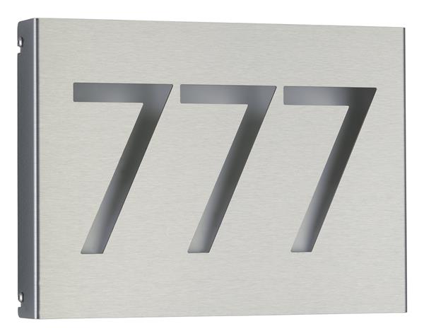 Hausnummernleuchte Typ Nr. 6013 - Edelstahl, 3-stellig, mit LED 2 W