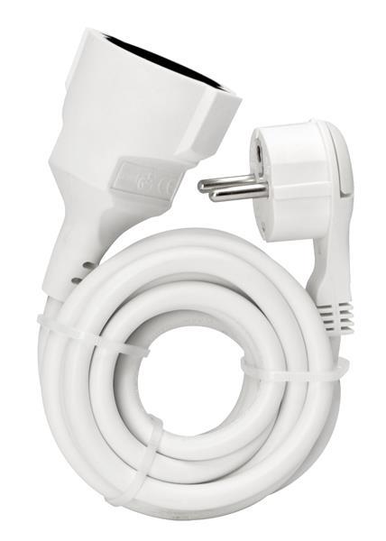Verlängerung, Schutzkontakt-Winkelstecker, extra flach (8mm) und Schutzkontakt-K