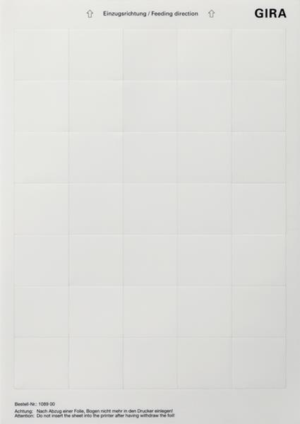 Gira Beschriftungsbögen 38 x 36 mm Zubehör