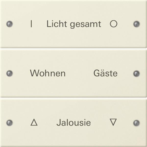 Gira Wippenset 3f beschr. System 55 Cremeweiß(lack.)