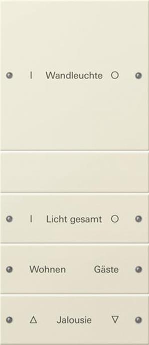 Gira Wippenset 4f (1+3) beschr. System 55 Cremeweiß(lack.)