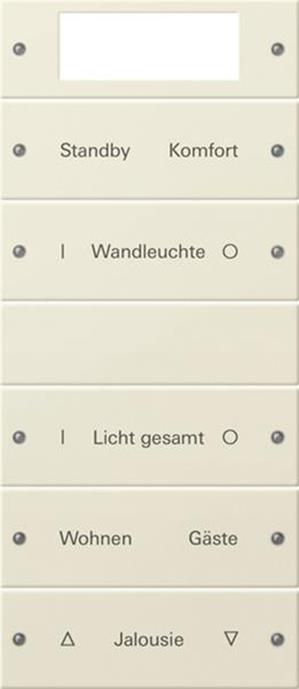 Gira Wippenset 5f Plus (2+3) beschr. System 55 Cremeweiß(lack.)