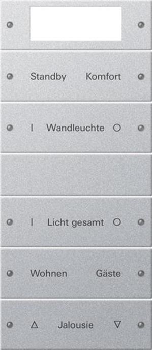 Gira Wippenset 5f Plus (2+3) beschr. System 55 F Alu(lack.)