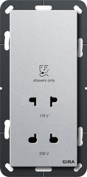 Gira Rasiersteckd. 115 - 230 V System 55 F Alu