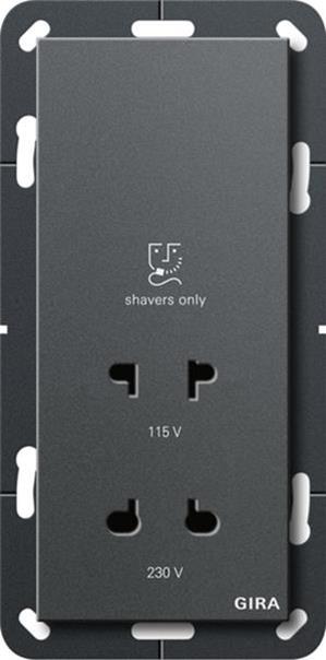 Gira Rasiersteckd. 115 - 230 V System 55 Anthrazit