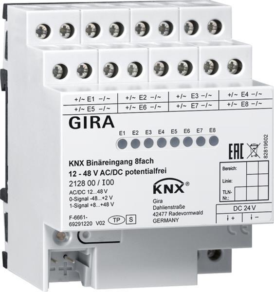 Gira Binäreing. 8f 12 - 48 V AC/DC pot.frei KNX REG