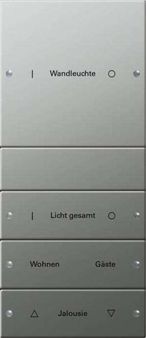 Gira Wippenset 4f (1+3) beschr. System 55 Edelstahl