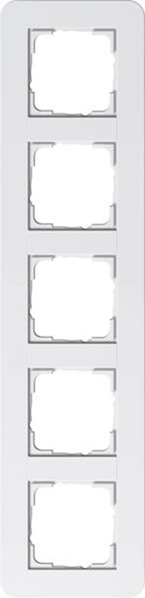 Gira Abdeckrahmen 5f Gira E3 Reinweiß/Reinweiß