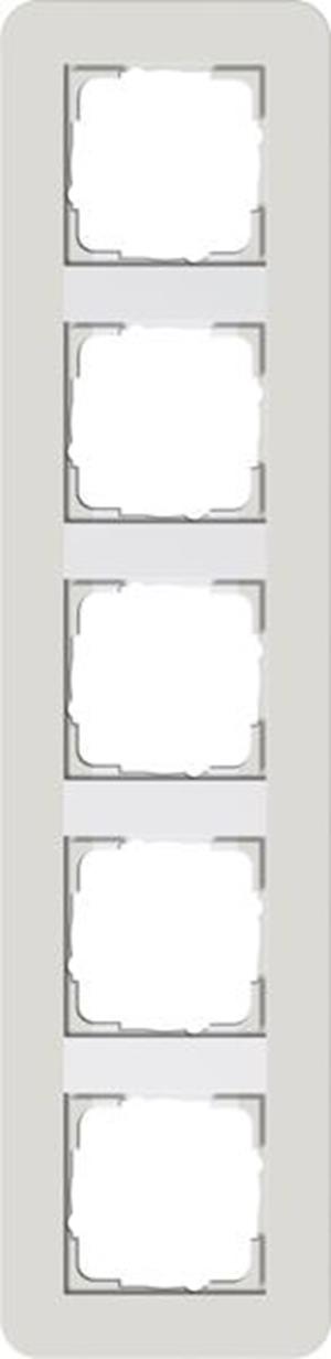 Gira Abdeckrahmen 5f Gira E3 Hellgrau/Reinweiß