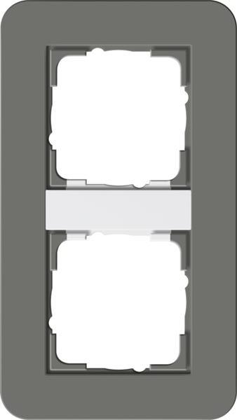 Gira Abdeckrahmen 2f Gira E3 Dklgrau/Reinweiß