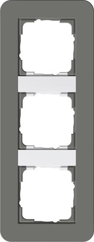 Gira Abdeckrahmen 3f Gira E3 Dklgrau/Reinweiß