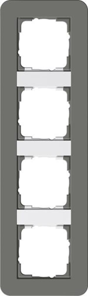 Gira Abdeckrahmen 4f Gira E3 Dklgrau/Reinweiß