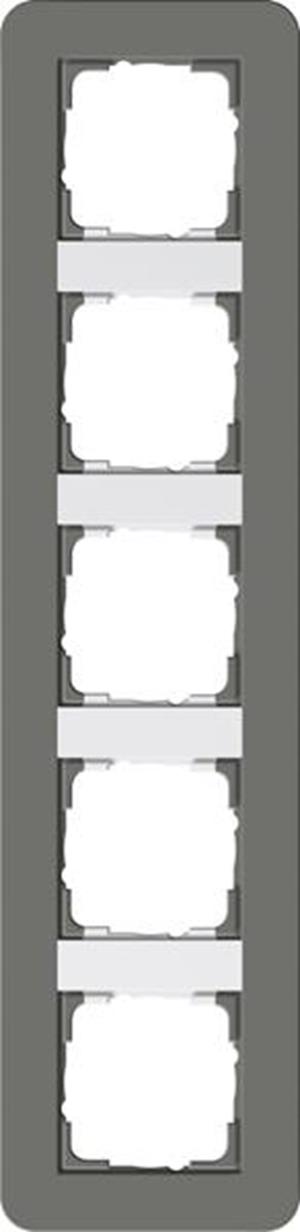 Gira Abdeckrahmen 5f Gira E3 Dklgrau/Reinweiß