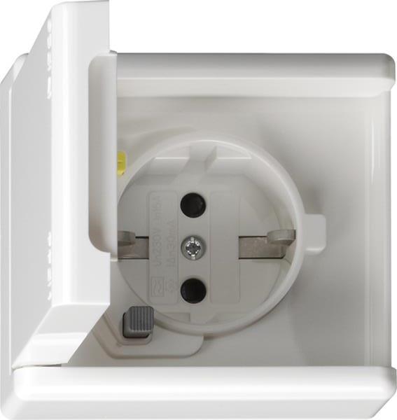 Gira FI-Schutzsteckd. 30 mA SP + Vollpl. WG UP Reinweiß