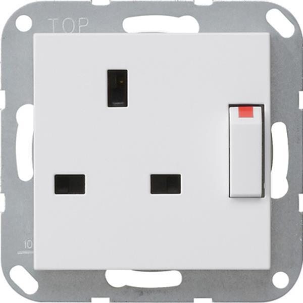 Gira Steckdose BS 13 A gesch. + SH System 55 Reinweiß m