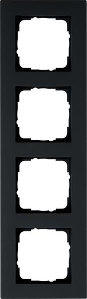 Gira Abdeckrahmen 4f flach Gira E2 Schwarz m