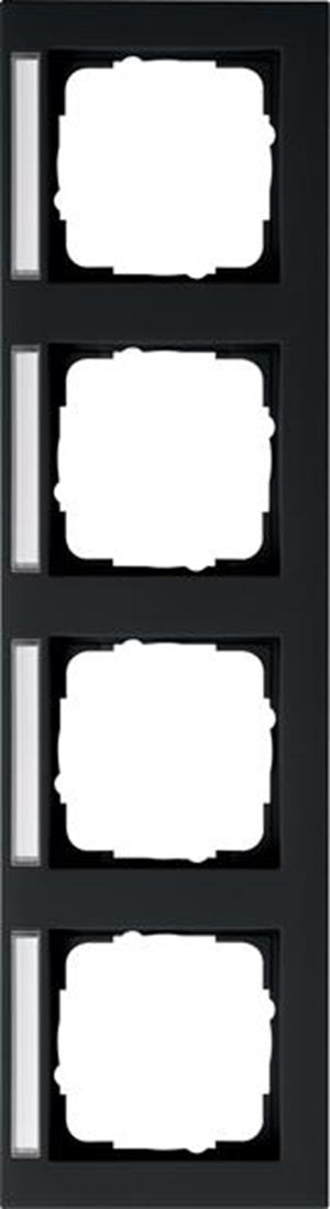 Gira Abdeckrahmen 4f waager. BSF Gira E2 Schwarz m