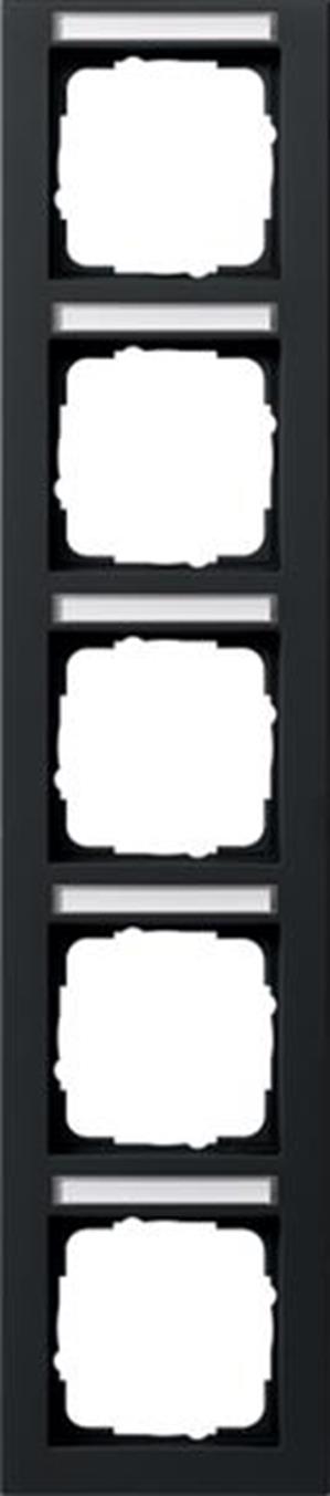 Gira Abdeckrahmen 5f senkr. BSF Gira E2 Schwarz m