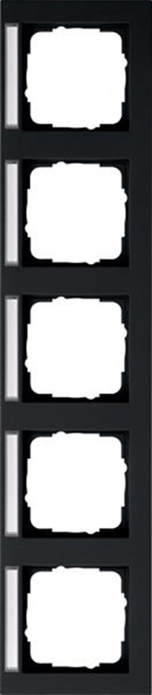 Gira Abdeckrahmen 5f waager. BSF Gira E2 Schwarz m