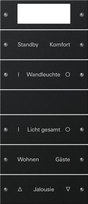 Gira Wippenset 5f Plus (2+3) beschr. System 55 Schwarz m(lack.)