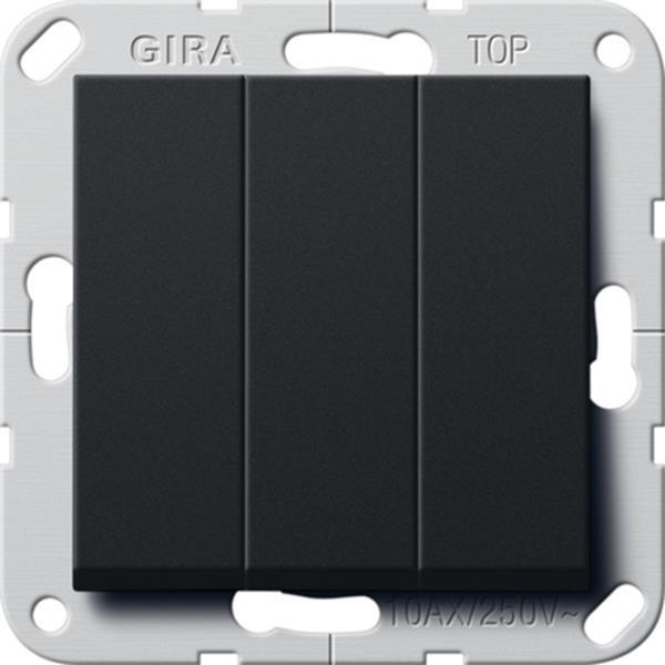 Gira Wippschalter BS 3f Aus System 55 Schwarz m