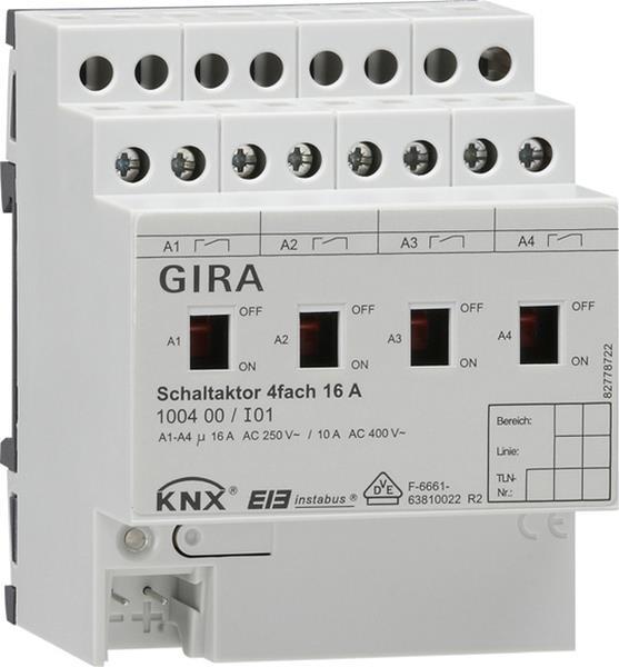 Gira Schaltaktor 4f 16 A Hand KNX REG