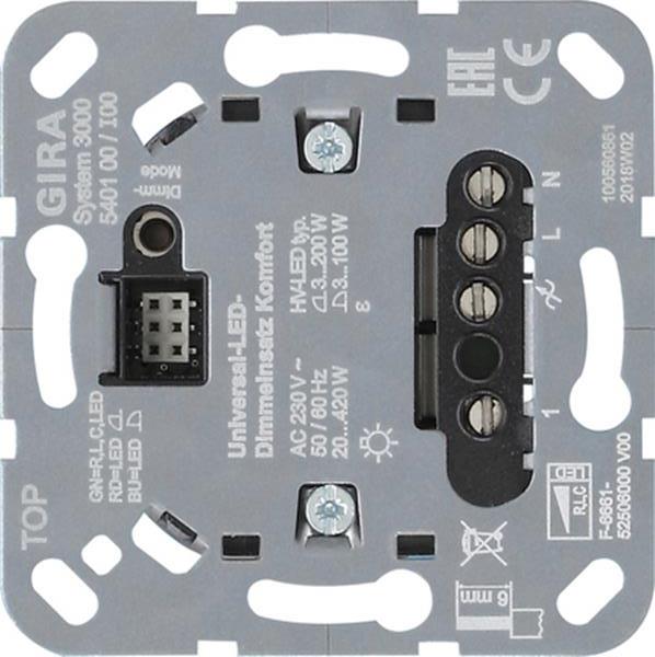 Gira S3000 Uni-LED-Dimmeins. Komfort Einsatz