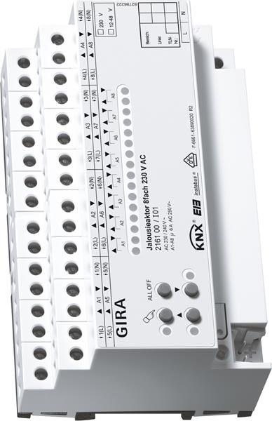 Gira Jalousieaktor 8f AC 230 V Hand KNX REG