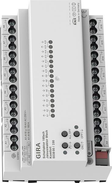 Gira Schalt-/Jalousieaktor 16f/8f 16 A REG Kmf KNX Secure