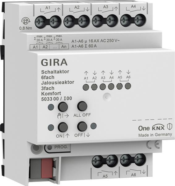 Gira Schalt-/Jalousieaktor 6f/3f 16 A REG Kmf KNX Secure