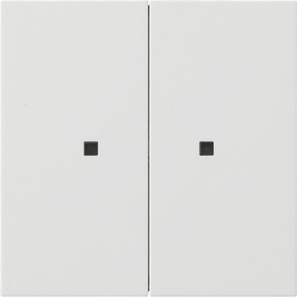 Gira Wippe 2f unbedruckt Kontrollf. Flächenschalter Reinweiß