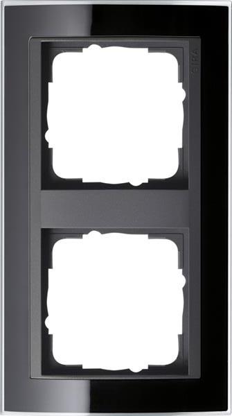 Gira Abdeckrahmen 2f Zwischenrahmen AN Gira Event Klar Schwarz