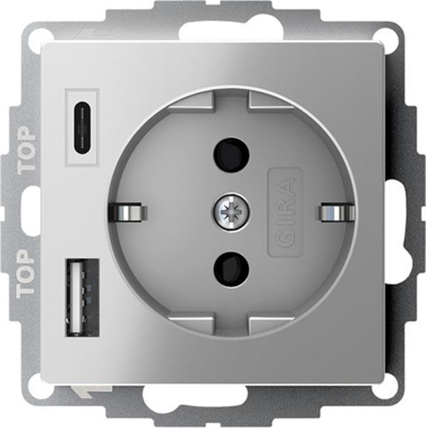 Gira SCHUKO SP USB-Spannungsvers. 2f Typ A/C System 55 Edelstahl(lack.) Gira SCHUKO SP USB-Spannungsvers. 2f Typ A/C System 55 Edelstahl(lack.)