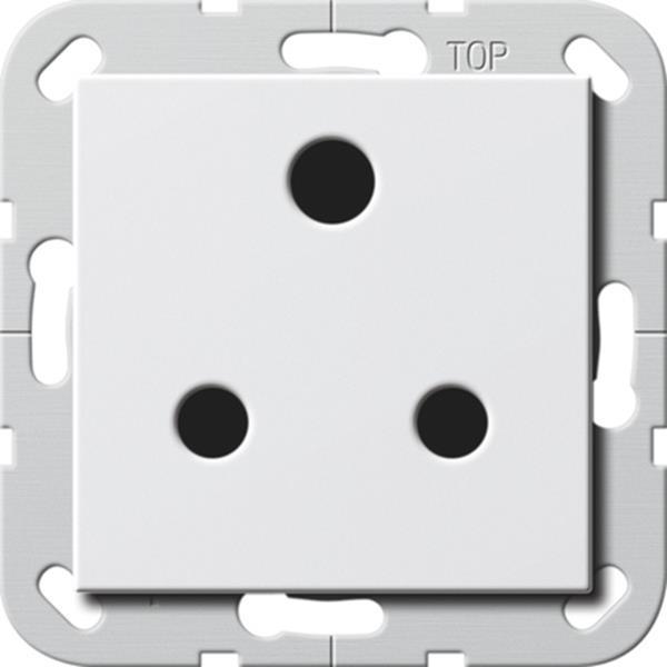 Gira Steckdose BS Round Pin 15 A SH System 55 Reinweiß