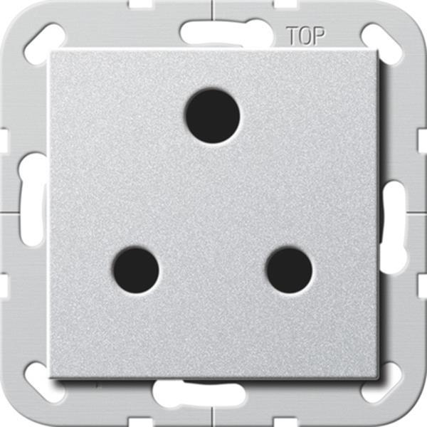 Gira Steckdose BS Round Pin 15 A SH System 55 F Alu