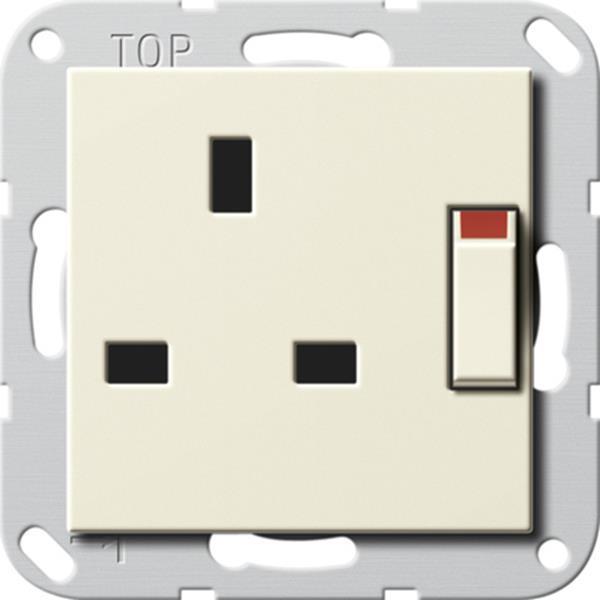 Gira Steckdose BS 13 A gesch. + SH  System 55 Cremeweiß