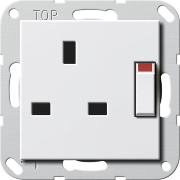 Gira Steckdose BS 13 A gesch. + SH  System 55 Reinweiß