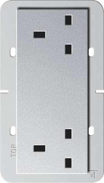 Gira 2f-Steckdose BS 13 A SH System 55 BS 80 F Alu