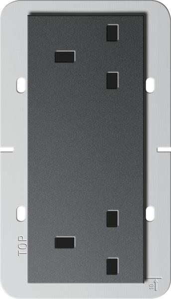 Gira 2f-Steckdose BS 13 A SH System 55 BS 80 Anthrazit