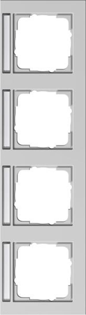 Gira Abdeckrahmen 4f waager. BSF Gira E2 Grau m