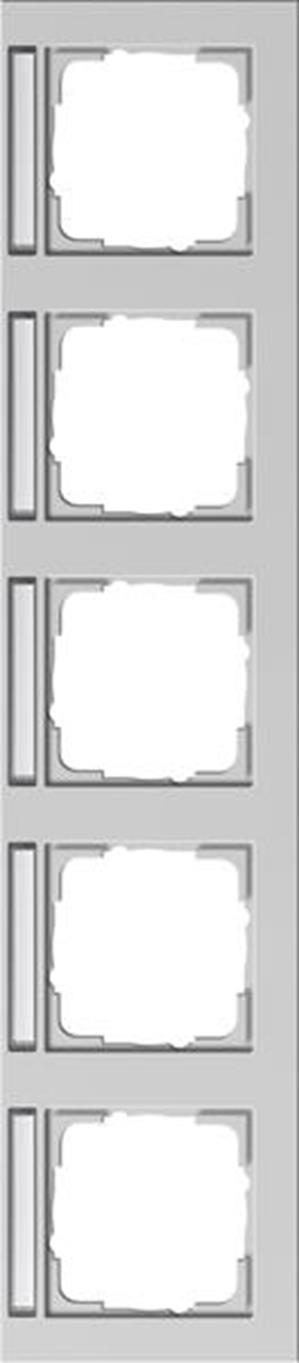 Gira Abdeckrahmen 5f waager. BSF Gira E2 Grau m